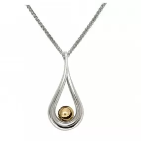 STERLING SILVER MANA OPEN TEARDROP PENDANT NECKLACE