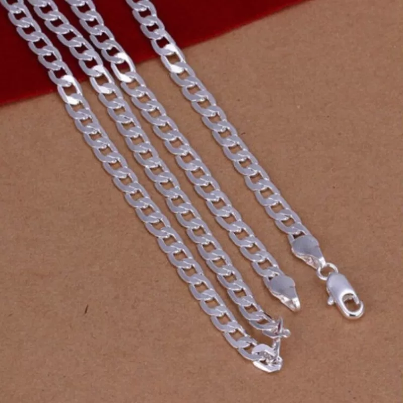 Sterling Silver Sideways Chain Necklace