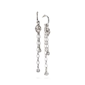 Sterling Silver White Sapphire Dangle Earrings