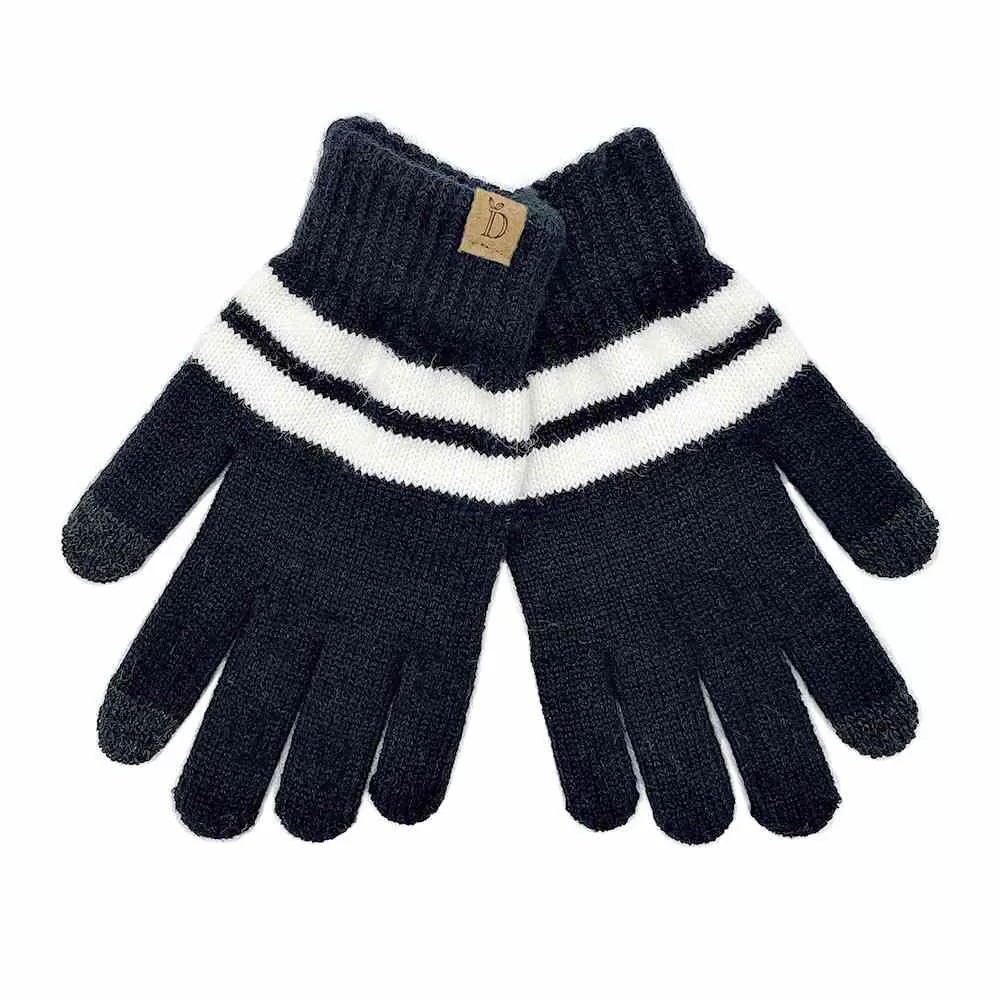 Striped Knit Smart Gloves