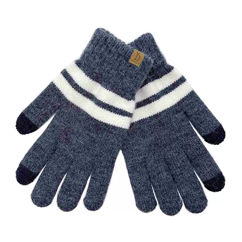 Striped Knit Smart Gloves