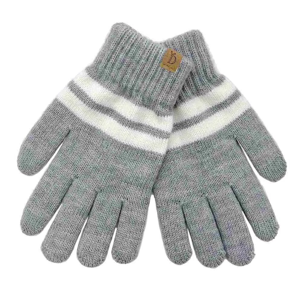 Striped Knit Smart Gloves