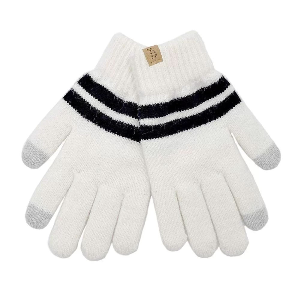 Striped Knit Smart Gloves