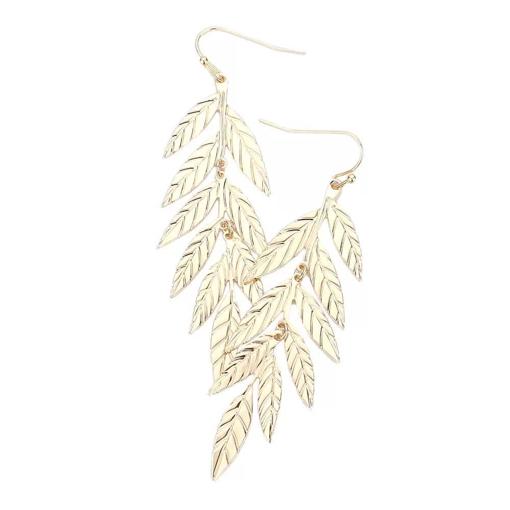 Stunning Metal Leaf Dangle Earrings