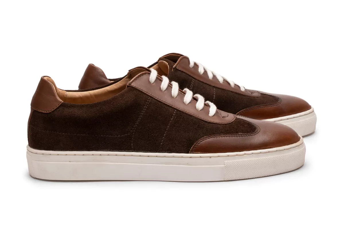 Suede & Smooth Leather combo Oxford Sneaker