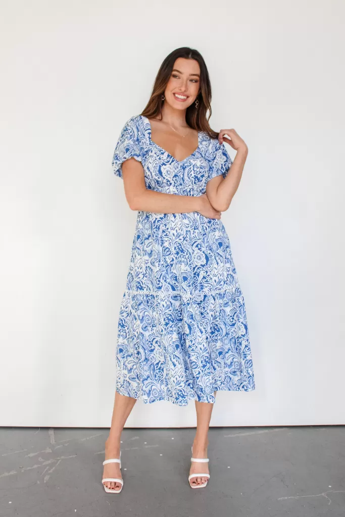 Tea Time Paisley Midi Dress