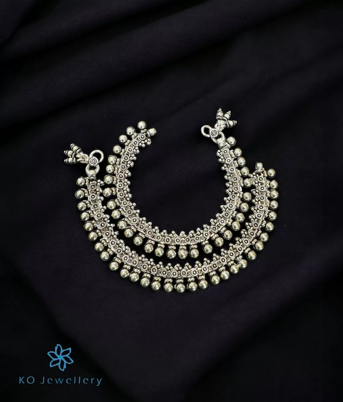 The Anam Plain Silver Bridal Anklets