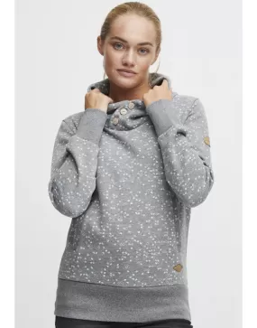 Thick Fleece Dot Pattern Hoodie-Grey