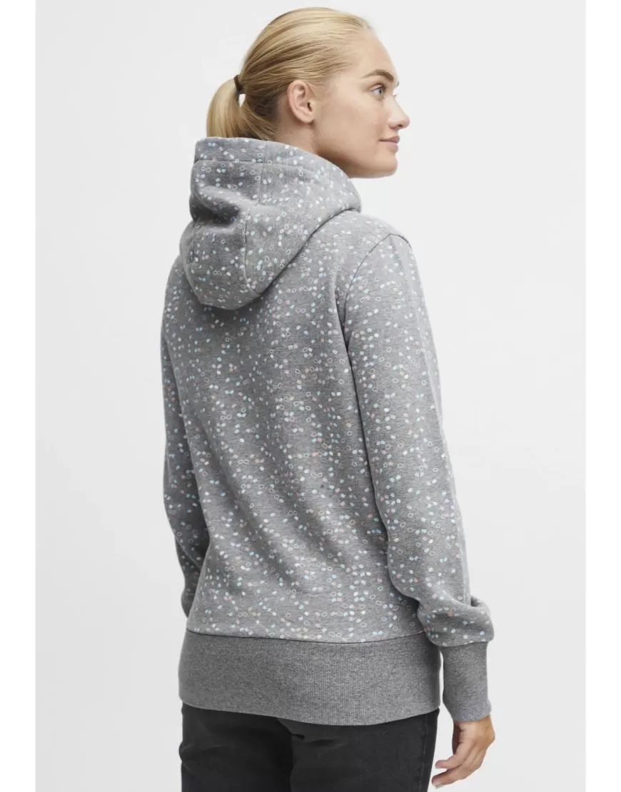 Thick Fleece Dot Pattern Hoodie-Grey