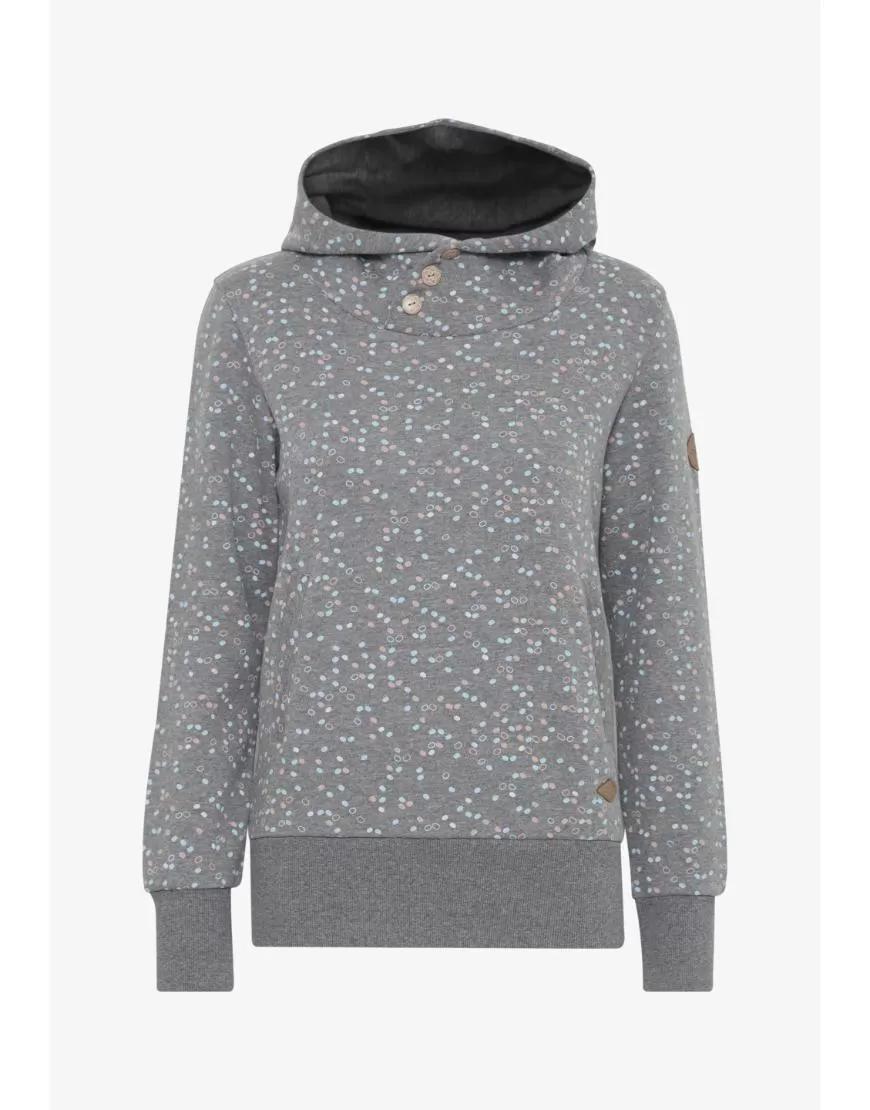 Thick Fleece Dot Pattern Hoodie-Grey