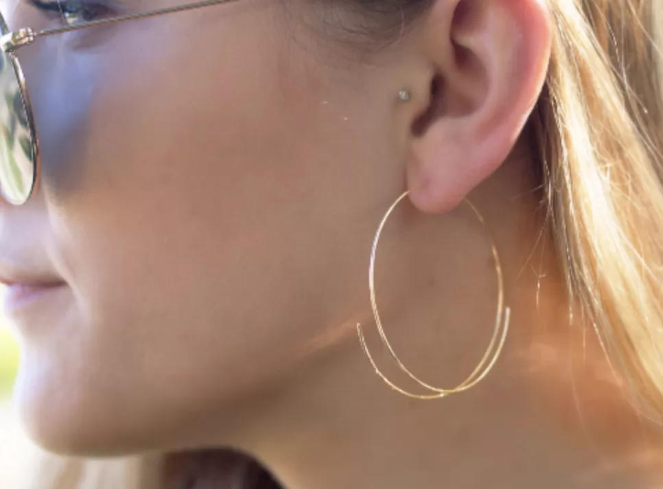 Threader Hoop Earrings