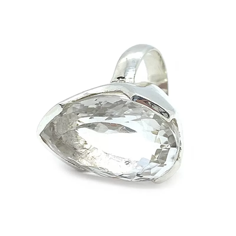 Tiff Clear Quartz Teardrop Ring