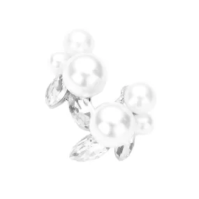 Triple Pearl Accented Stud Earrings