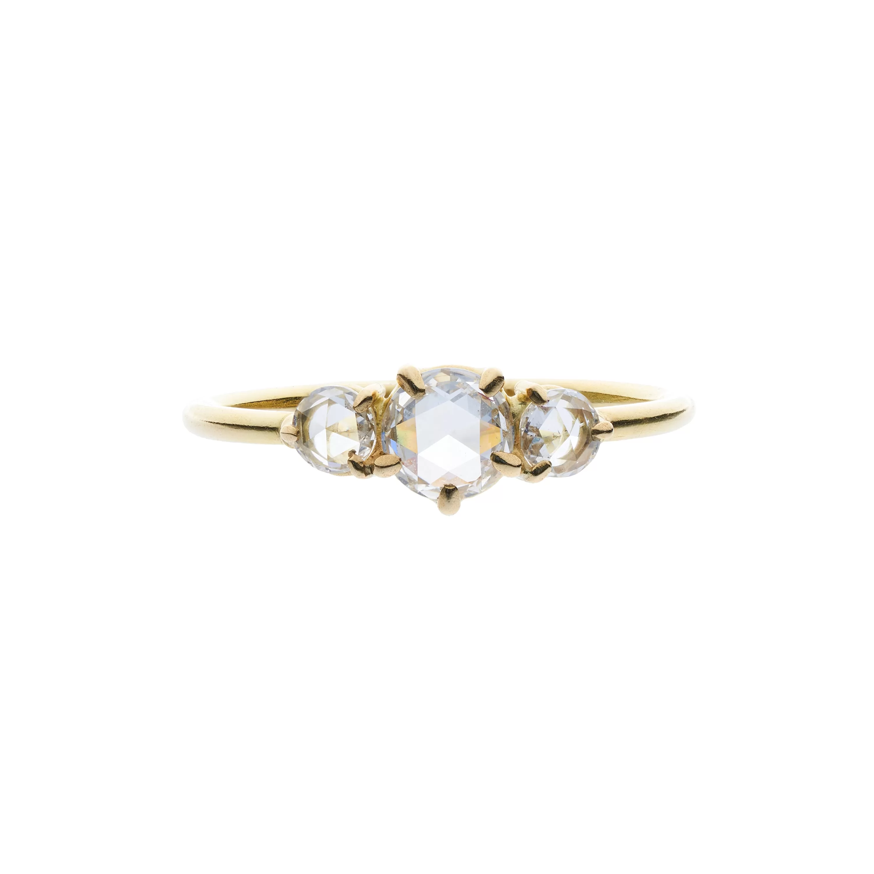 Tura Sugden 18k Gold Triple Rose Cut Diamond Ring