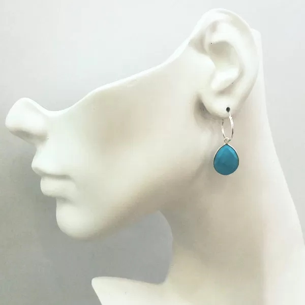 Turquiose Loop Single Drop Earrings