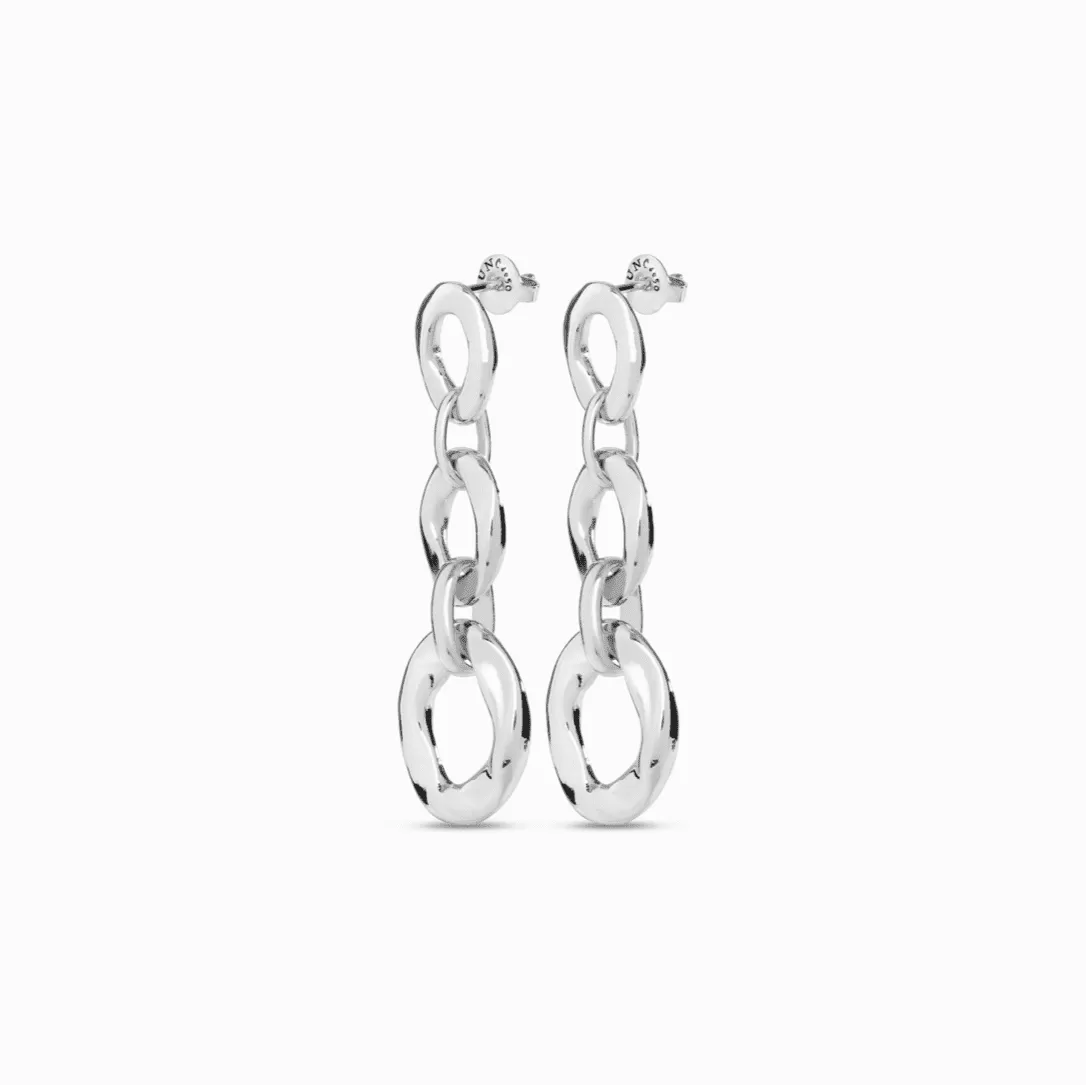 UNOde50 YOLO Silver Three-Link Earrings