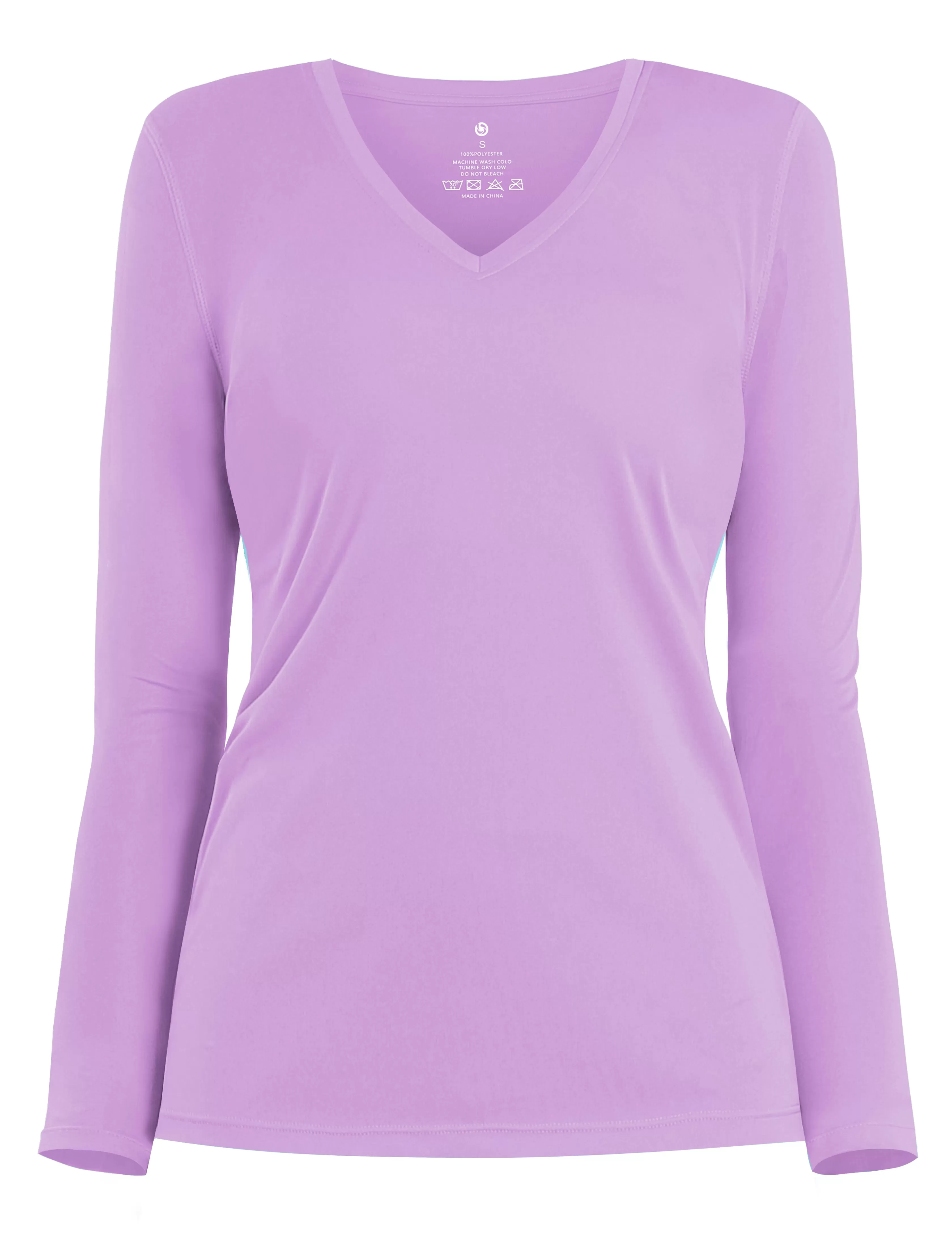 V Neck Long Sleeve Athletic Shirts purple_yogastudio