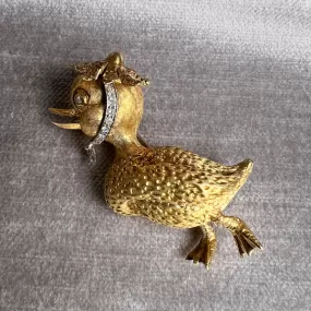 Vintage Diamond Duck Pin