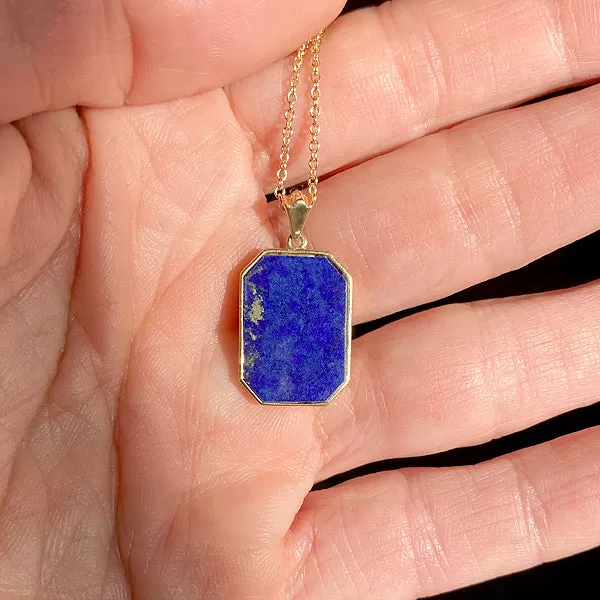 Vintage Lapis Bamboo Pendant