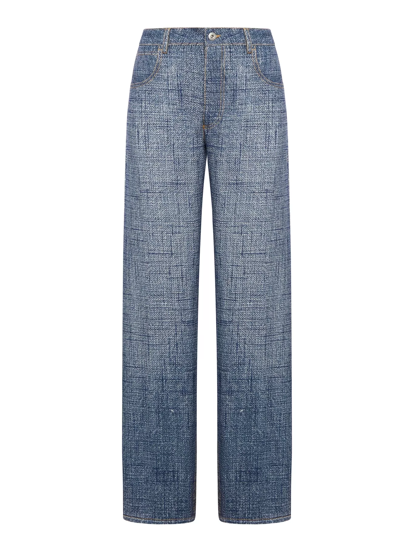 Viscose trousers with denim texture