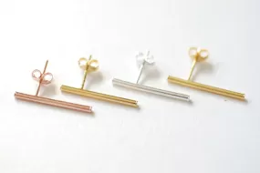 Wholesale Gold Bar Earrings, rose gold bar earrings, bar earrings, Sterling silver bar earrings, minimalist earrings, bar stud earrings, Ear Climbers