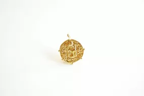 Wholesale Large Medallion Pendant- Vermeil Gold 18k gold plated over 925 Sterling Silver, Greek Coin, Gold Medallion, Spanish Coin, Religious, 480