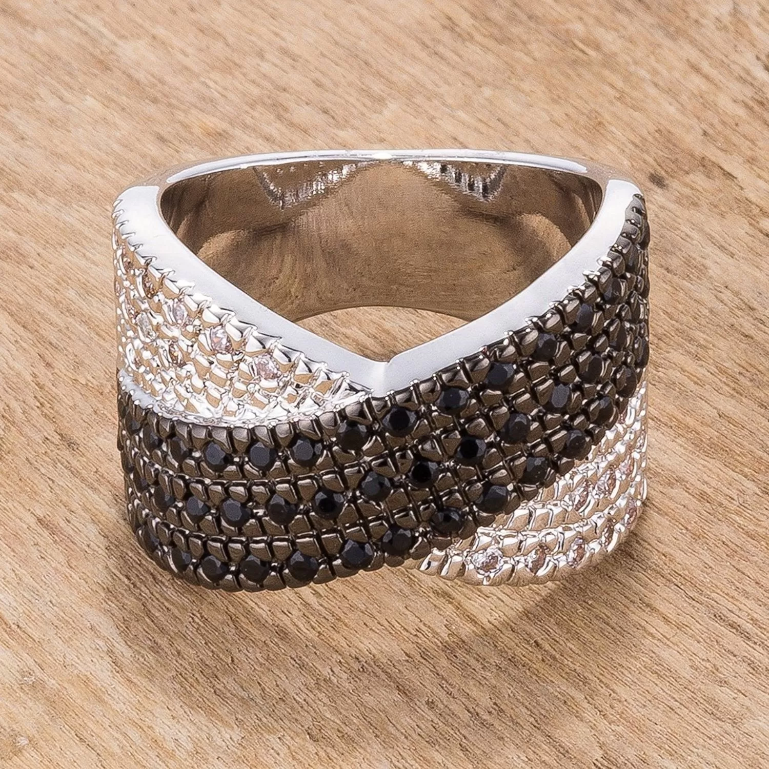 WildKlass Cross Pattern Cocktail Ring