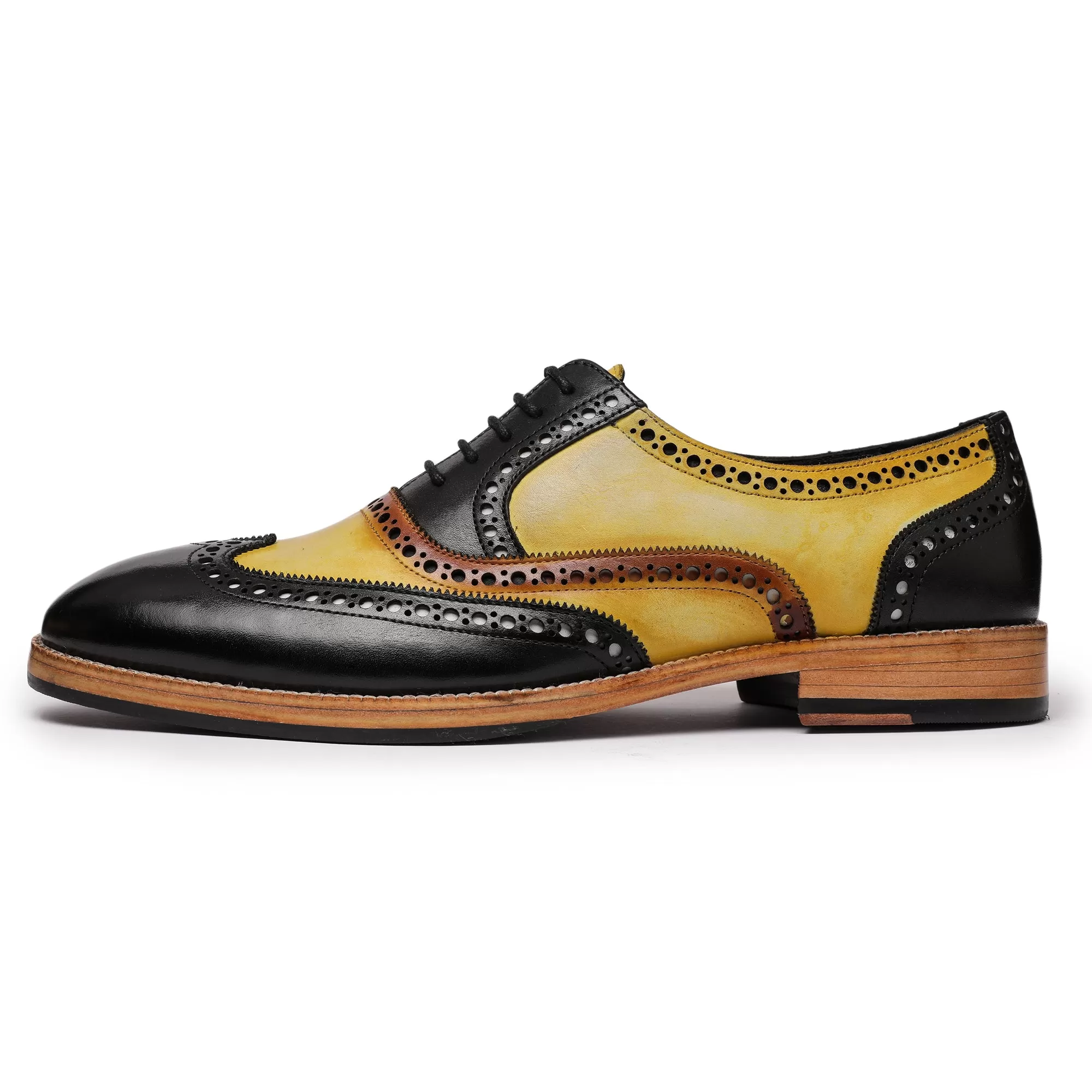 Wingtip Brogue Oxford- Tan & Black