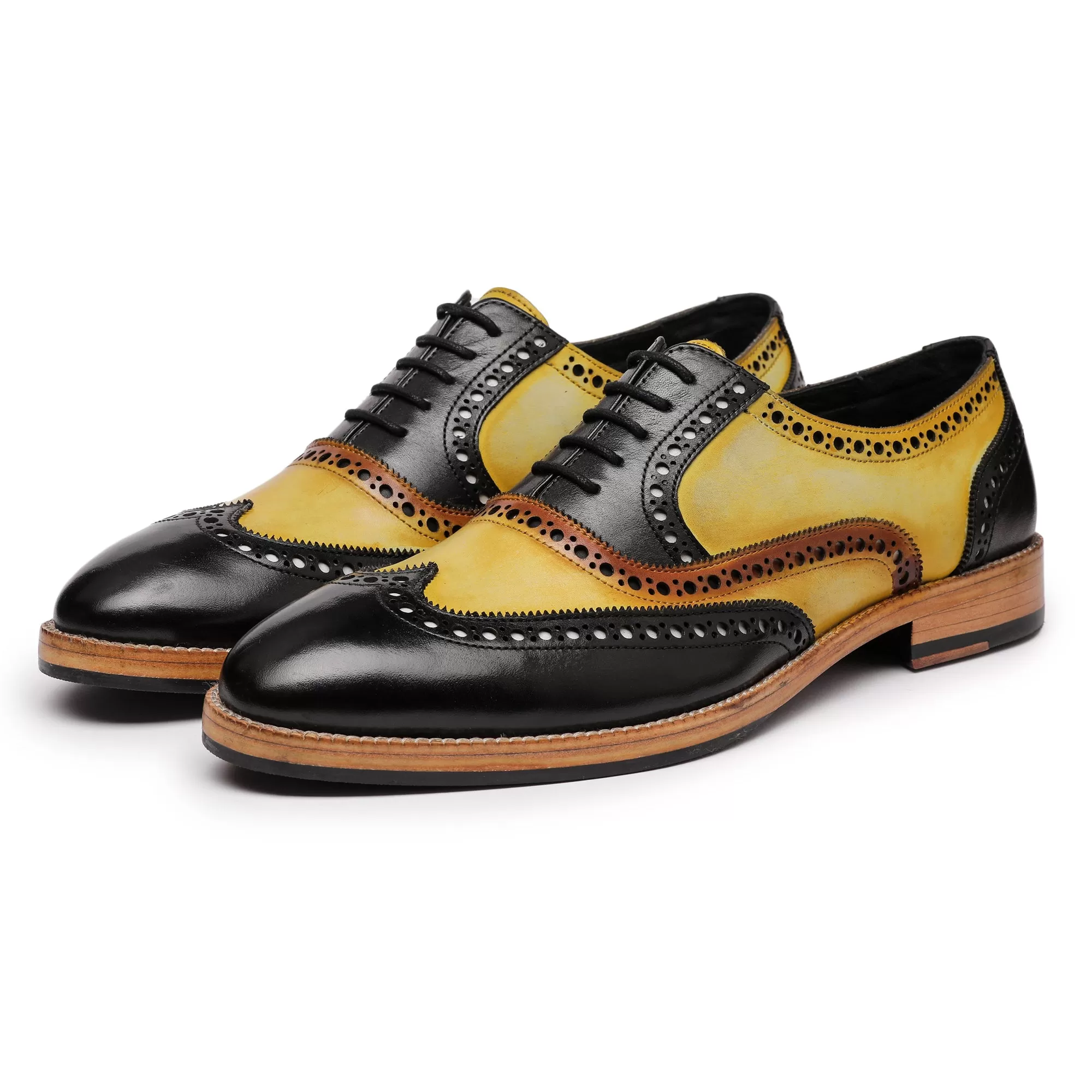 Wingtip Brogue Oxford- Tan & Black