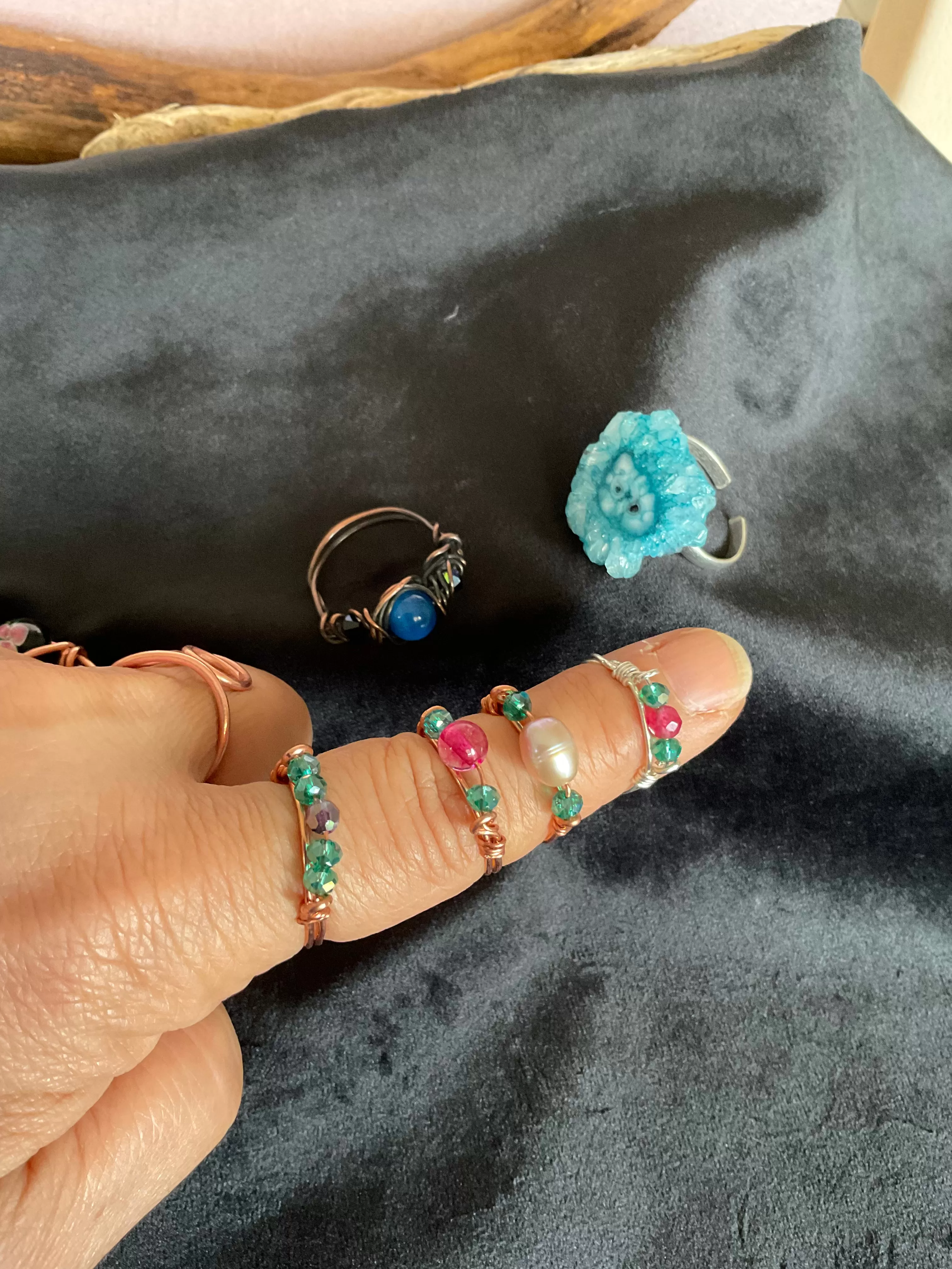 Wire Wrapped Gemstone Rings