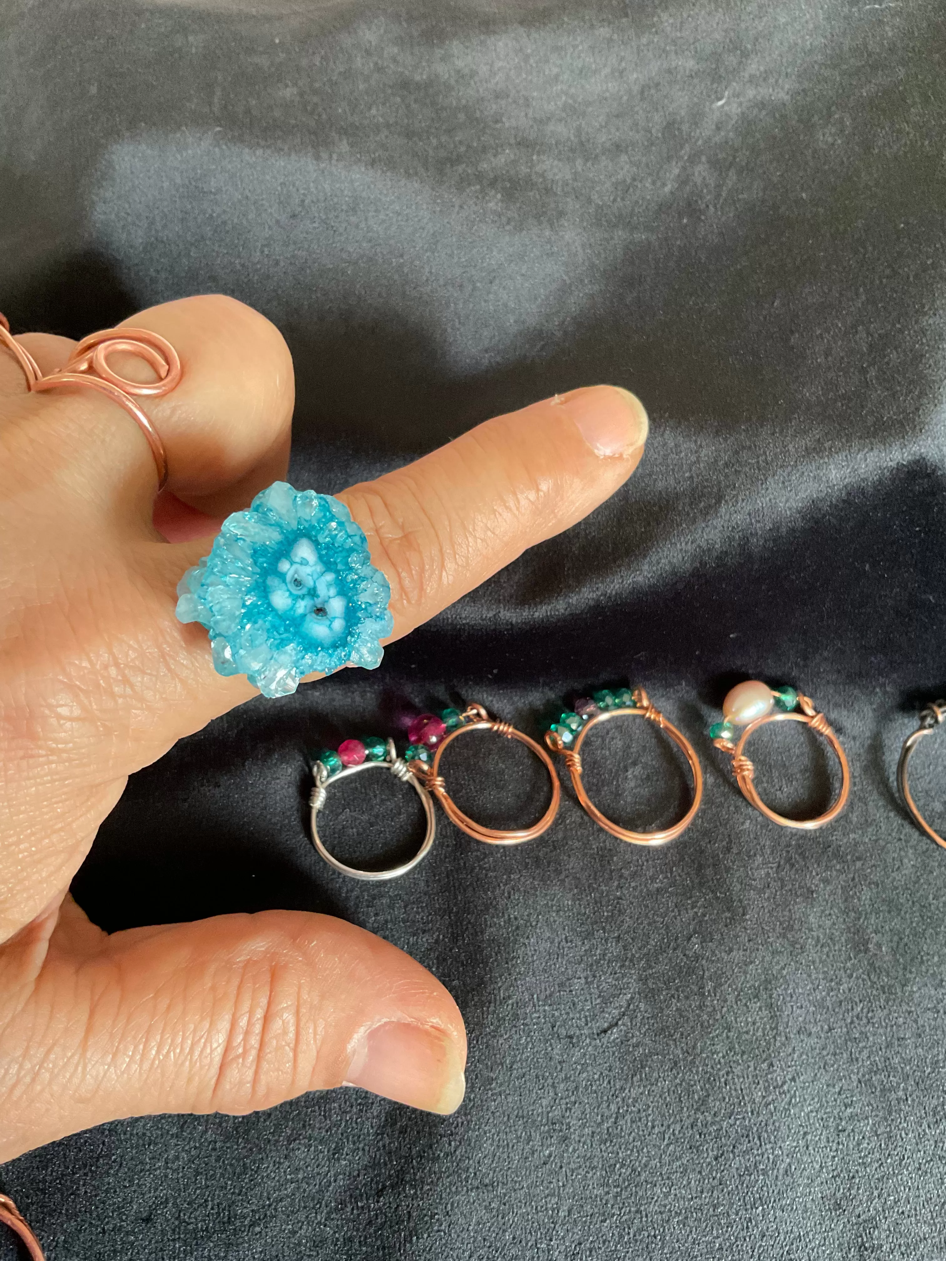 Wire Wrapped Gemstone Rings