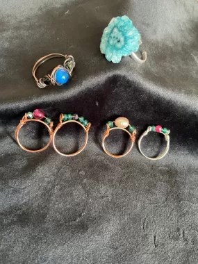 Wire Wrapped Gemstone Rings