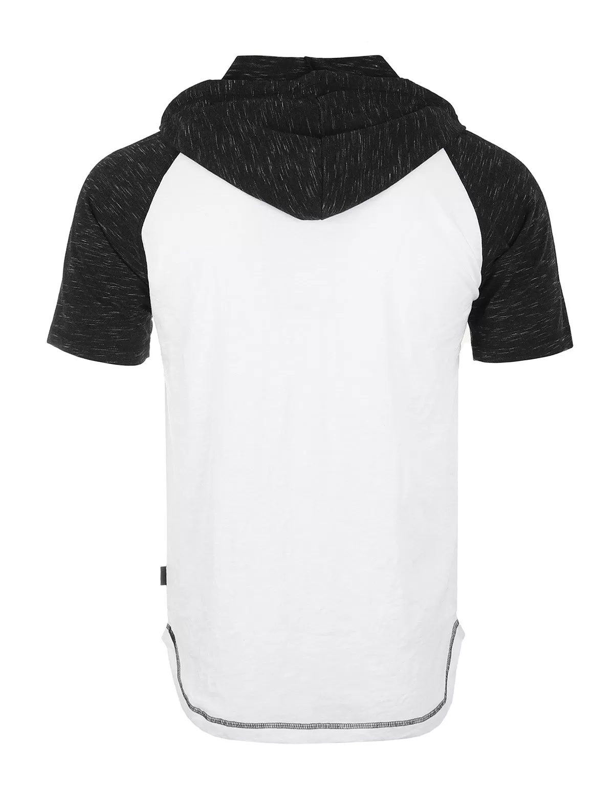 ZIMEGO Men's Short Sleeve Raglan Henley Hoodie